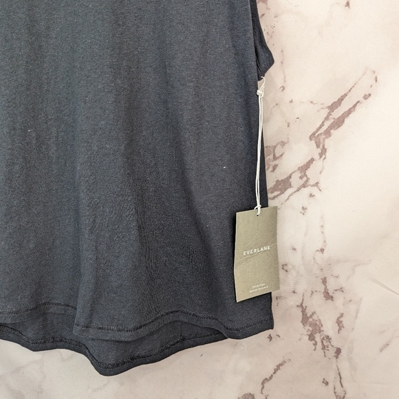 Everlane Tank Top Womens Large Black The Re Cotton Racerback Sleeveless Scoop - Picture 6 of 11